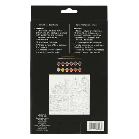 Pumpkin Jack-o'-Lanterns Paint-by-Number Gallery Mini Kit by Artist's Loft®